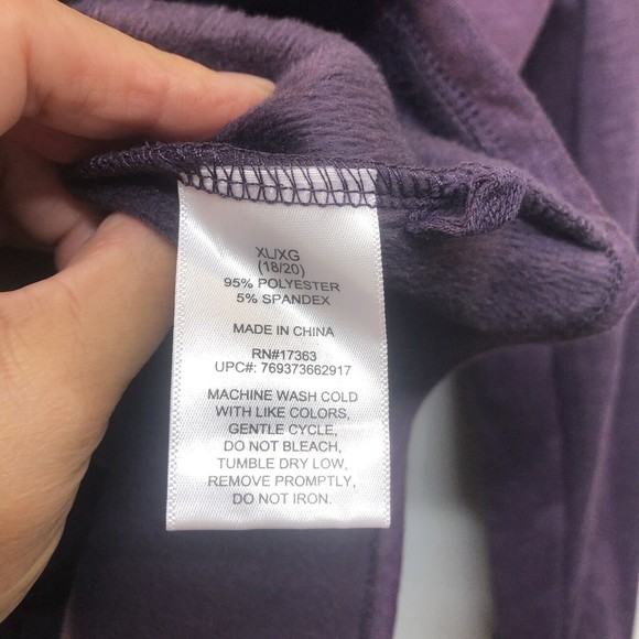 Women’s Cuddl Duds Zip Up Sweater Jacket Size XL Purple - Picture 3 of 11